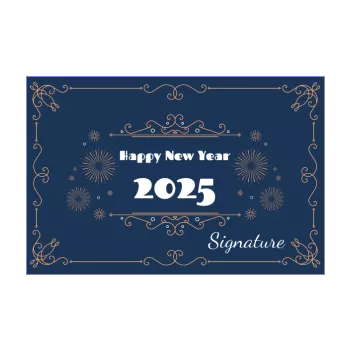 card wishes best new year blue elegant orange 