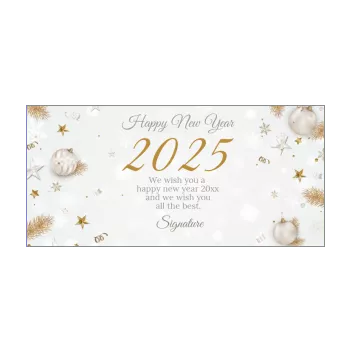 card wishes best new year golden ball star white 
