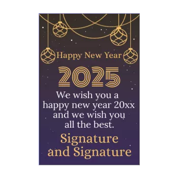 card wishes best new year golden ball blue 