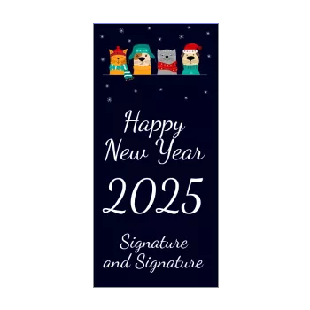 card wishes best new year cat dog black blue drawing 