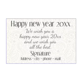 card wishes best new year flower grey 