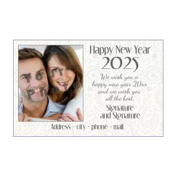 card wishes best new year flower grey 