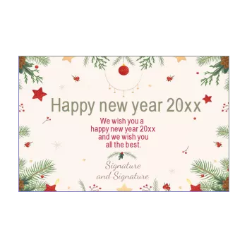 card wishes best new year ball fir red star 