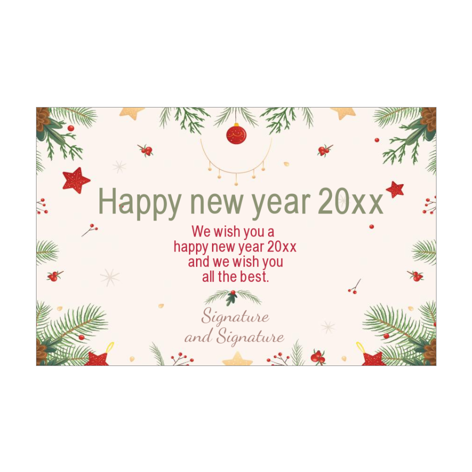 Card Wishes Best New Year Red Free Template Card 3498