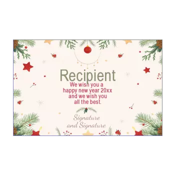 card wishes best new year ball fir red star 