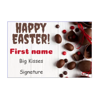 card wishes easter party chocolade egg white wood 