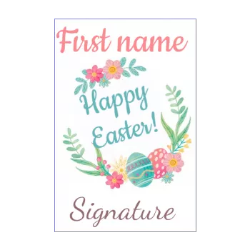 card wishes easter party blue egg flower rose 