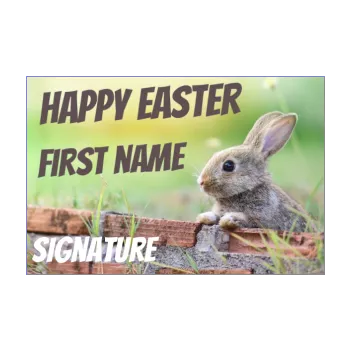 card wishes easter party green rabbit animals 