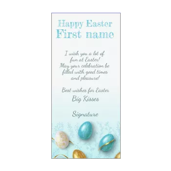 card wishes easter party golden blue egg 