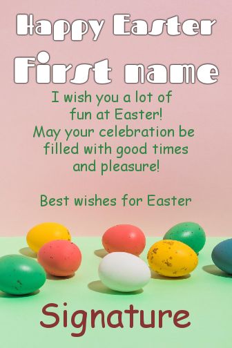 Card Wishes Easter Party Pastel free template