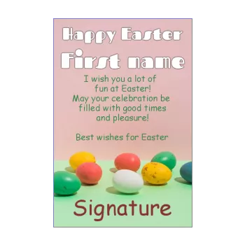 card wishes easter party pastel egg green red 