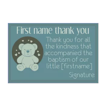 card thanks baptism toy blue plush thank you 