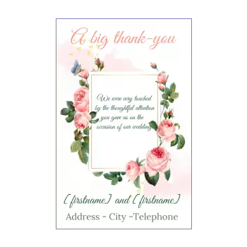 wedding card thanks flower rose thank you 