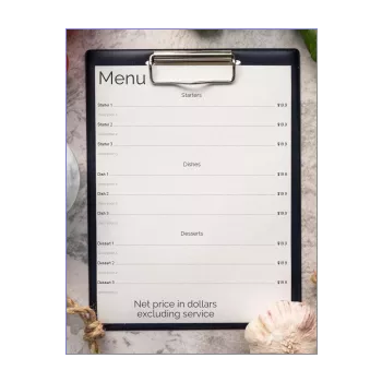 card menu restaurant table board paper 