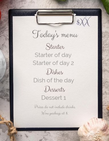 Card Menu Restaurant Table Board template
