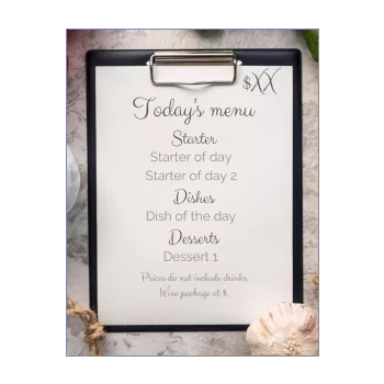 card menu restaurant table board paper 