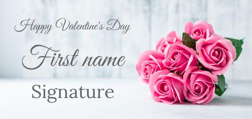 Card Wishes Bouquet Valentine S free template