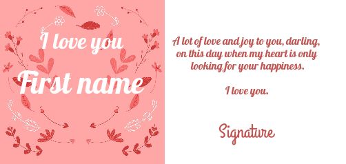 Card Wishes Valentine S Day free template