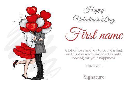 Card Wishes Valentine S Day free template