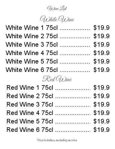 Card Restaurant Beer Elegant White template