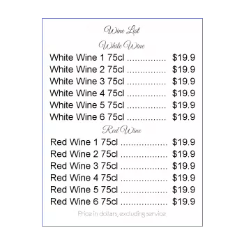 card restaurant beer elegant white wine alcohol 