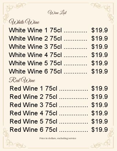 Card Restaurant Beer Elegant Wine template