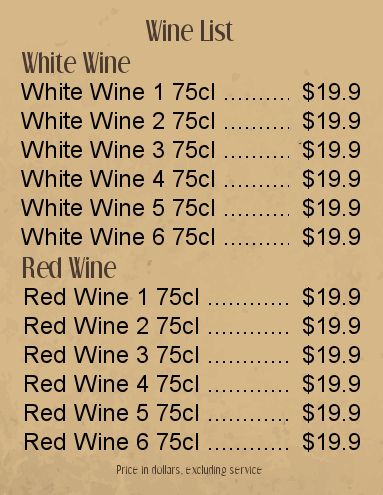Card Restaurant Beer Brown Wine template