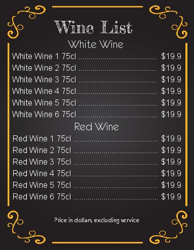 Card Restaurant Beer Black Orange template