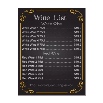 card restaurant beer black orange wine alcohol 