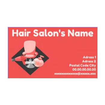 business card hairstyling perfume grey orange 