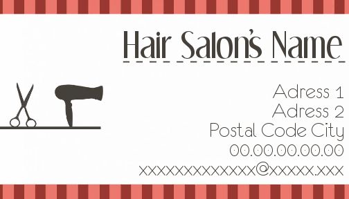 Business Card Hairstyling Line Orange free template