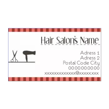 business card hairstyling line orange scissors 