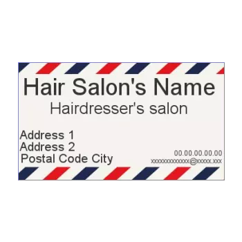 business card hairstyling blue red 