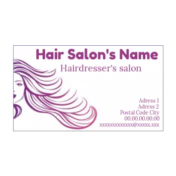 business card hairstyling mauve women drawing 