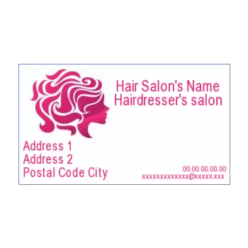 business card hairstyling drawing rose women 