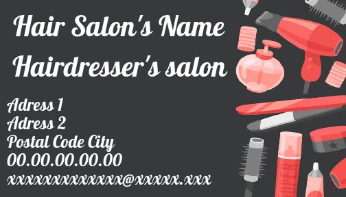 Business Card Hairstyling Grey Scissors free template
