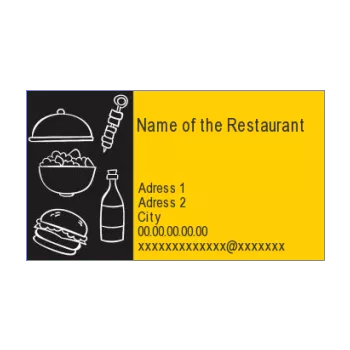 business card restaurant yellow black 