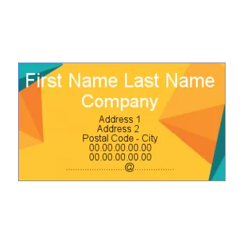 business card abstract blue orange yellow 