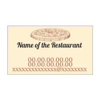 business card restaurant pizza brown yellow 