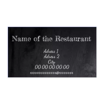 business card restaurant black slate 