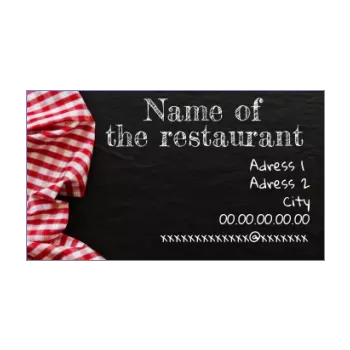 business card restaurant tablecloth tile black slate 
