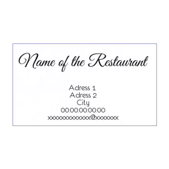 business card restaurant white 
