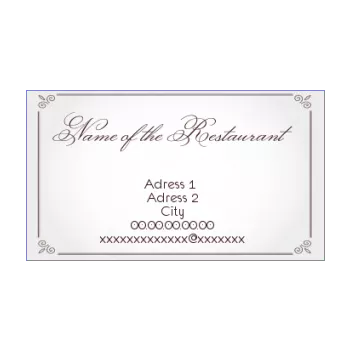 business card restaurant elegant grey 