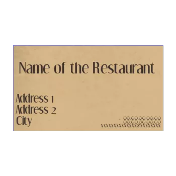 business card restaurant brown 