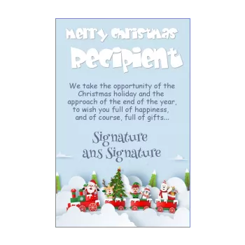 happy card wishes christmas blue drawing santa claus animals 