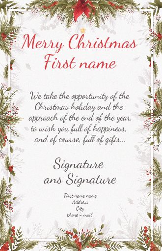 Happy Card Wishes Christmas Fir free template
