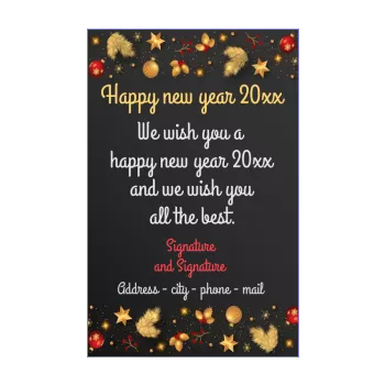 card wishes best new year golden black slate 