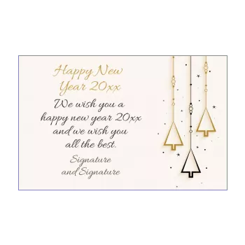 card wishes best new year golden elegant fir 
