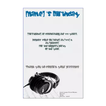 birthday card invitation party grey 