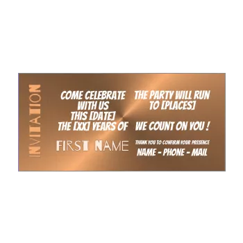 birthday card invitation party brown 